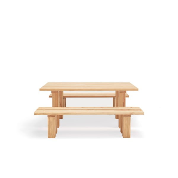 Stół z blatem z drewna sosnowego 100x180 cm Banda – Teulat-image-2