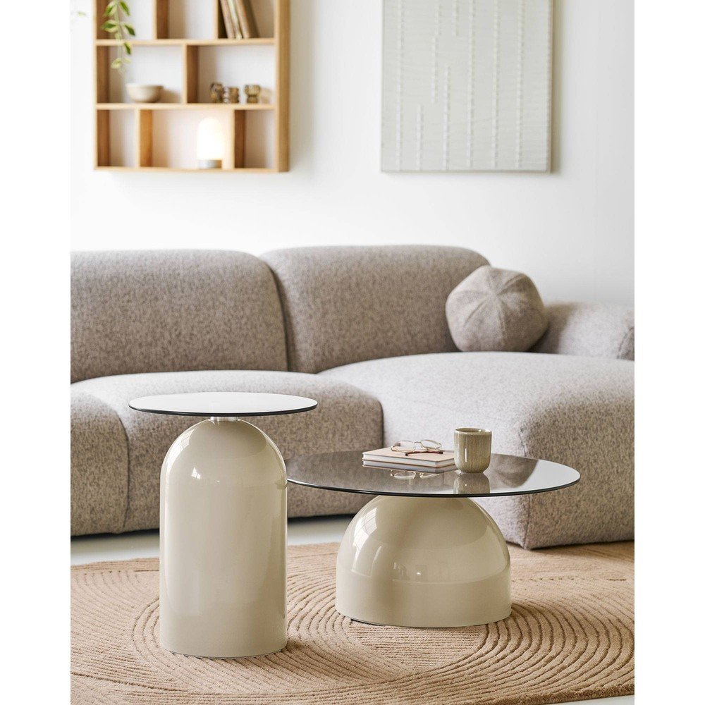Okrągły stolik ze szklanym blatem ø 40 cm Ravello – House Nordic (zdjęcie 6)