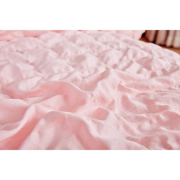 Różowa pościel jednoosobowa z kory 140x200 cm Naomi – My House-image-3