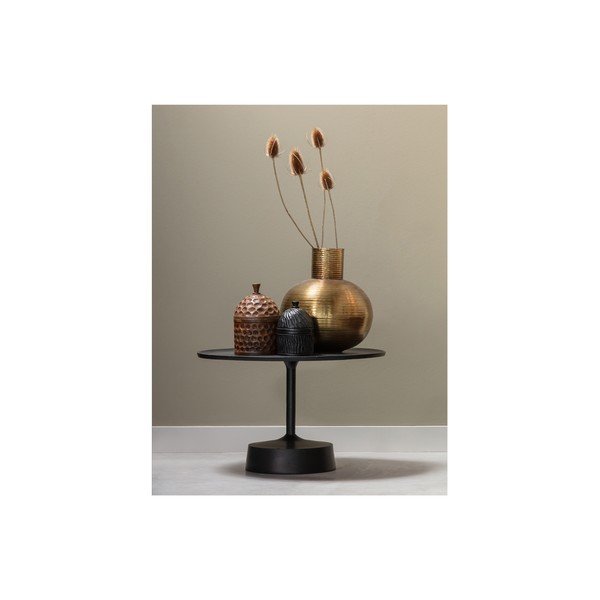 Metalowy wazon w dekorze w kolorze złota WOOOD Pixie-image-2