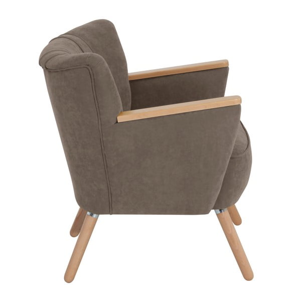 Jasnobrązowy fotel Max Winzer Laurin Velor-image-2