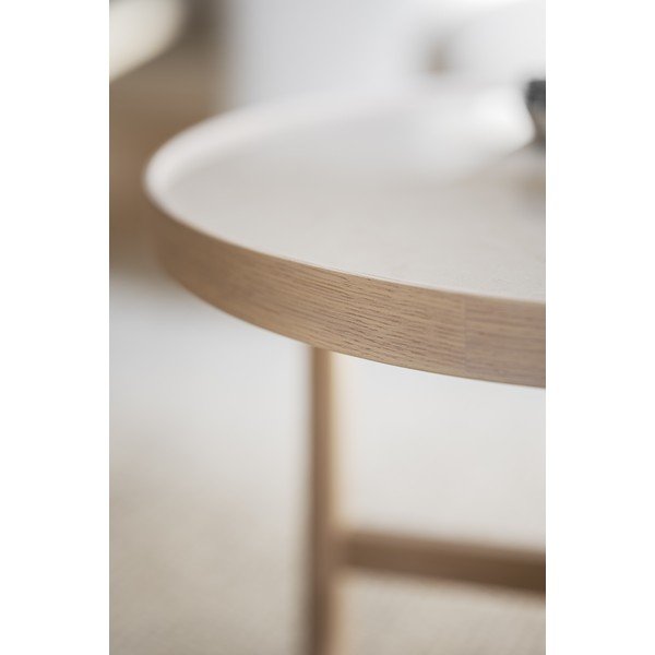 Naturalny okrągły stolik z ceramicznym blatem 90x90 cm Marsden – Rowico-image-4