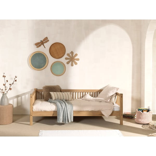 Łóżko dziecięce z litego drewna dębowego z wysuwanym łóżkiem i schowkiem 90x200 cm Forrest – Vipack-image-4