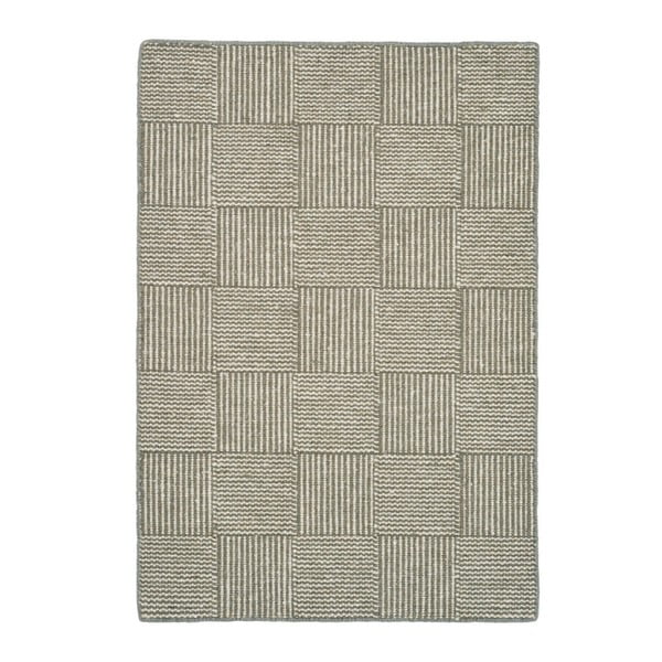 Jasnoszary dywan ręcznie tkany Linie Design Chess, 50x80 cm