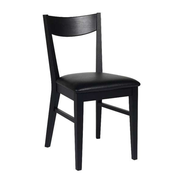 Czarne dębowe krzesło do jadalni z czarnym siedziskiem Folke Dylan