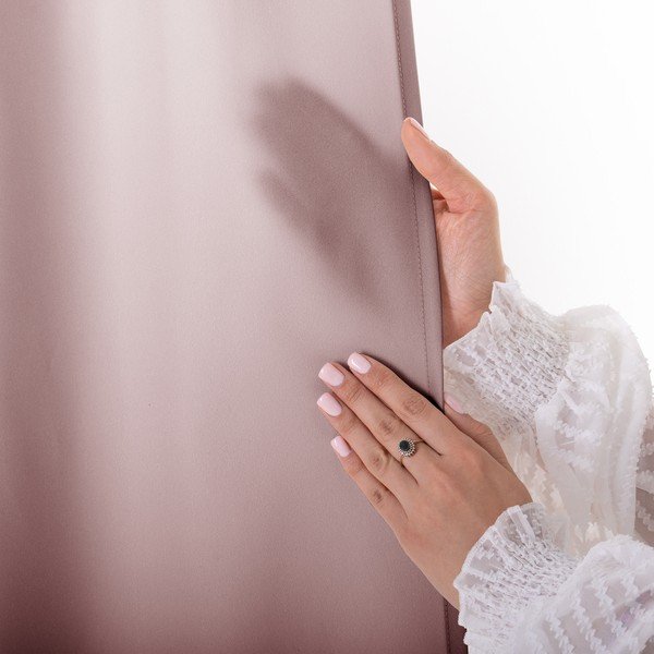 Szaroróżowa zasłona częściowo zaciemniająca (dimout) 140x250 cm Carli Tie – Restilo-image-4