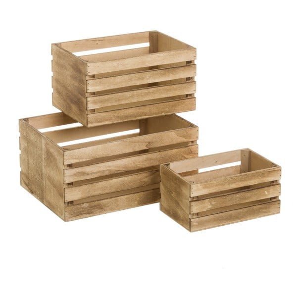 Pojemniki w naturalnym kolorze zestaw 3 szt.  31x23x15 cm – Casa Selección