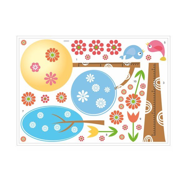 Zestaw naklejek Ambiance Round Trees And Flowers-image-2
