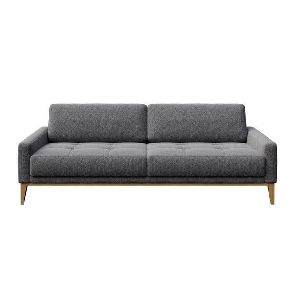 Jasnoszara sofa trzyosobowa MESONICA Musso Tufted, 210 cm