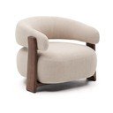 Beżowy fotel z tkaniny szenilowej Granite – Kave Home