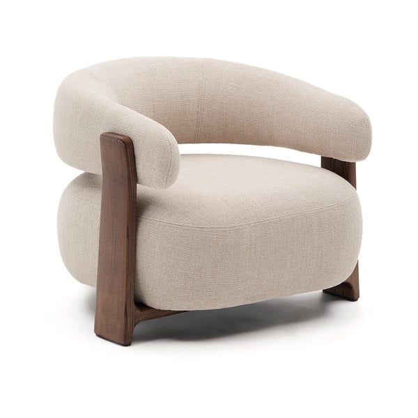 Beżowy fotel z tkaniny szenilowej Granite – Kave Home