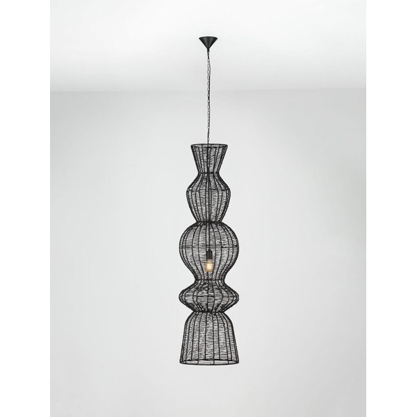 Lampa wisząca z liny w kolorze matowej czerni ø 38 cm Breena – Nova Luce-image-3