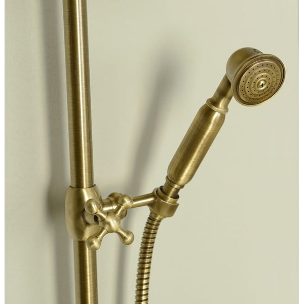 Zestaw prysznicowy z mosiądzu w kolorze brązu z deszczownicą i słuchawką prysznicową 142 cm Antea – Sapho-image-2