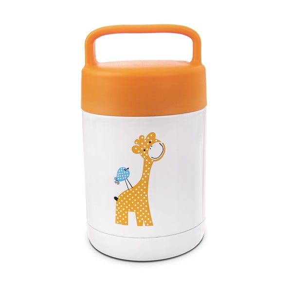 Biało-pomarańczowy termos dla dzieci 480 ml Žirafa – Orion