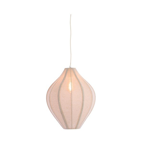 Lampa wisząca w naturalnym kolorze z tekstylnym kloszem Pasto – Light & Living-image-1