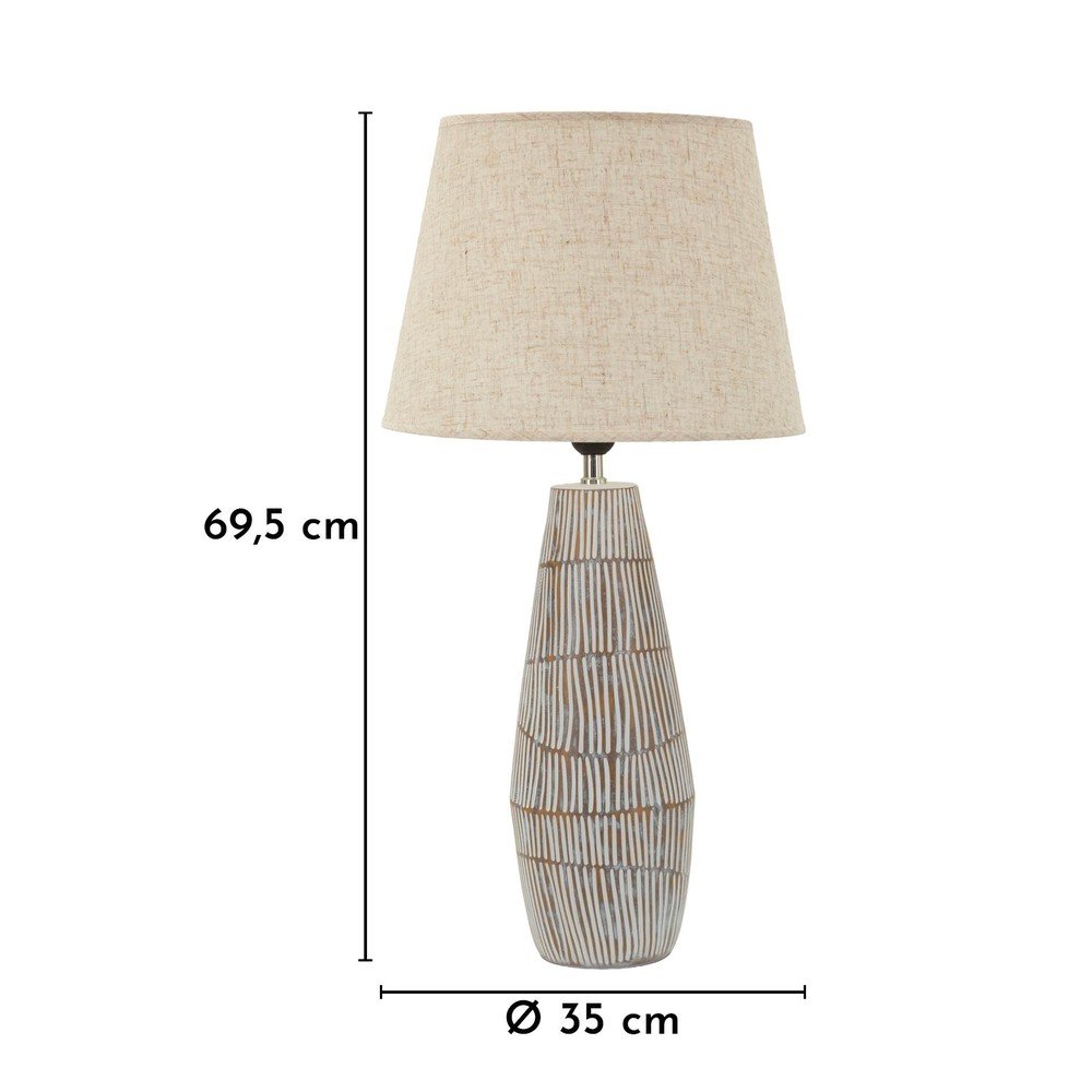 Kremowa lampa stołowa z tekstylnym kloszem (wysokość 69,5 cm) Hanoi – Mauro Ferretti (zdjęcie 6)