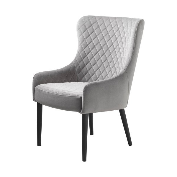 Jasnoszary aksamitny fotel Ottowa – Unique Furniture