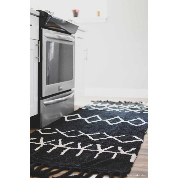 Czarny chodnik z mieszanki bawełny tkany ręcznie odpowiedni do prania 80x230 cm Bereber Black – Lorena Canals-image-4