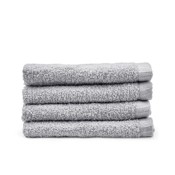 Szare bawełniane ręczniki szybkoschnące zestaw 4 szt. 30x30 cm Quick Dry – Catherine Lansfield