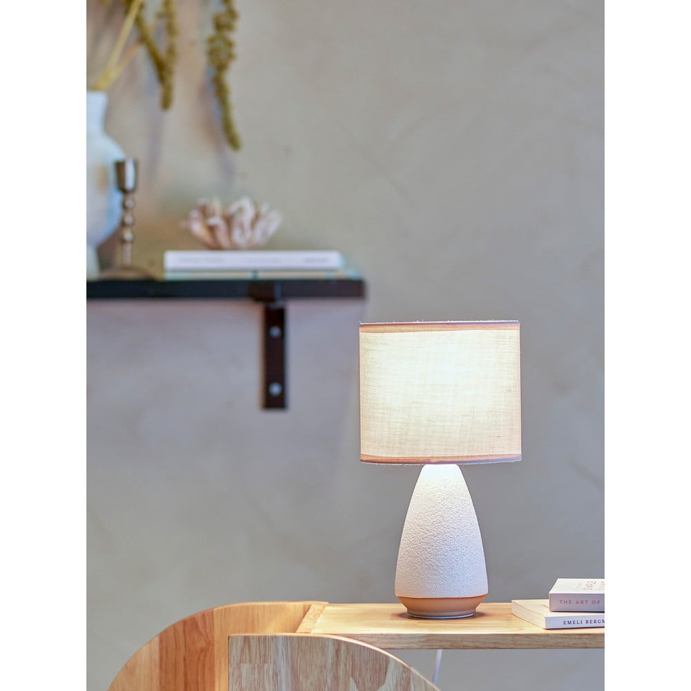 Biało-beżowa lampa stołowa z tekstylnym kloszem (wysokość 27,5 cm) Paprica – Bloomingville (zdjęcie 3)