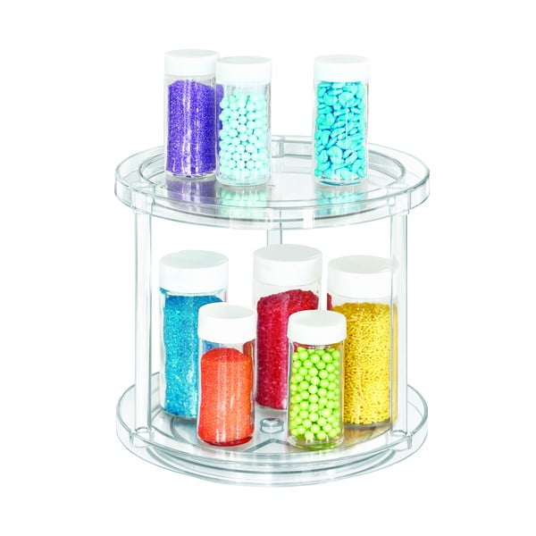 Okrągły obrotowy dwupoziomowy stojak na pojemniki iDesign The Home Edit, ⌀ 24,1 cm-image-4