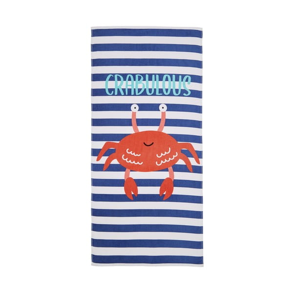 Niebieski ręcznik plażowy 160x76 cm Crabulous – Catherine Lansfield