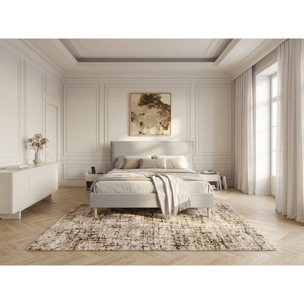 Jasnoszare tapicerowane łóżko dwuosobowe ze stelażem 160x200 cm Sary – Bobochic Paris-image-3