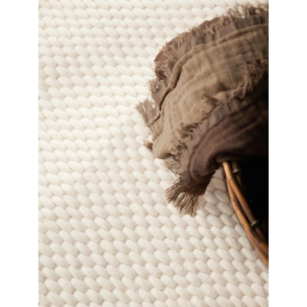 Kremowy wełniany okrągły dywan tkany ręcznie ø 160 cm Lyon Beans – Elle Decoration-image-2