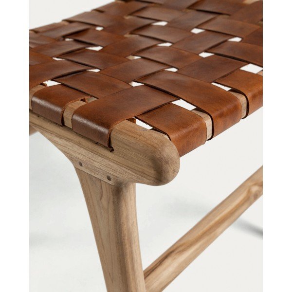 Koniakowo-naturalne krzesła ze skóry zestaw 2 szt. Calixta – Kave Home-image-3