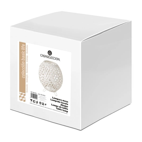 Biała bambusowa lampa stołowa (wys. 23 cm) – Casa Selección-image-4