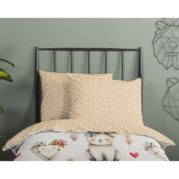 Beżowa bawełniana pościel dziecięca jednoosobowa 140x200 cm Luz – Good Morning-image-2