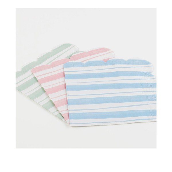 Papierowe serwetki zestaw 16 szt. Ticking Stripe – Meri Meri-image-1