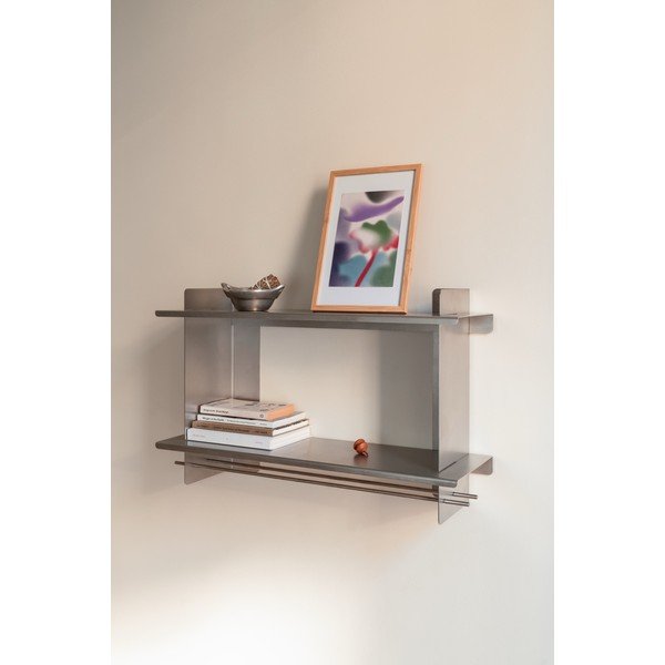 Wielopoziomowa metalowa półka w kolorze srebra 70 cm Tivo – noo.ma-image-1