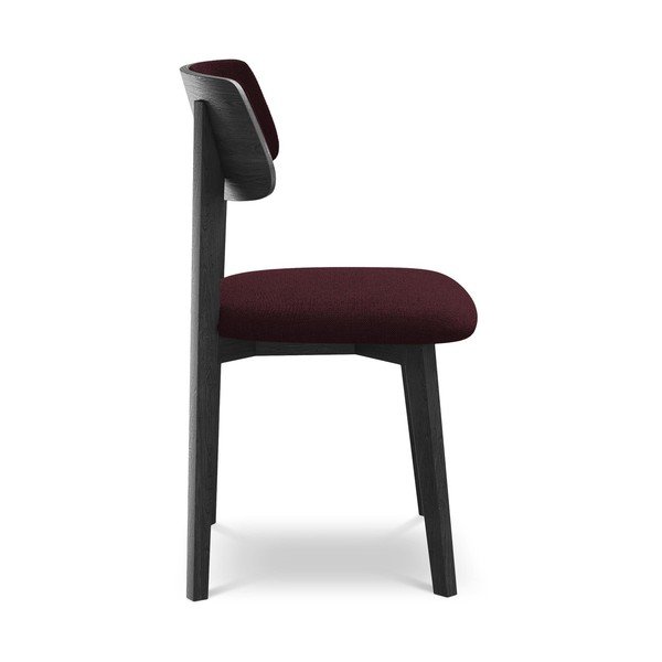 Bordowe krzesło z litego drewna Niu – Makamii-image-2