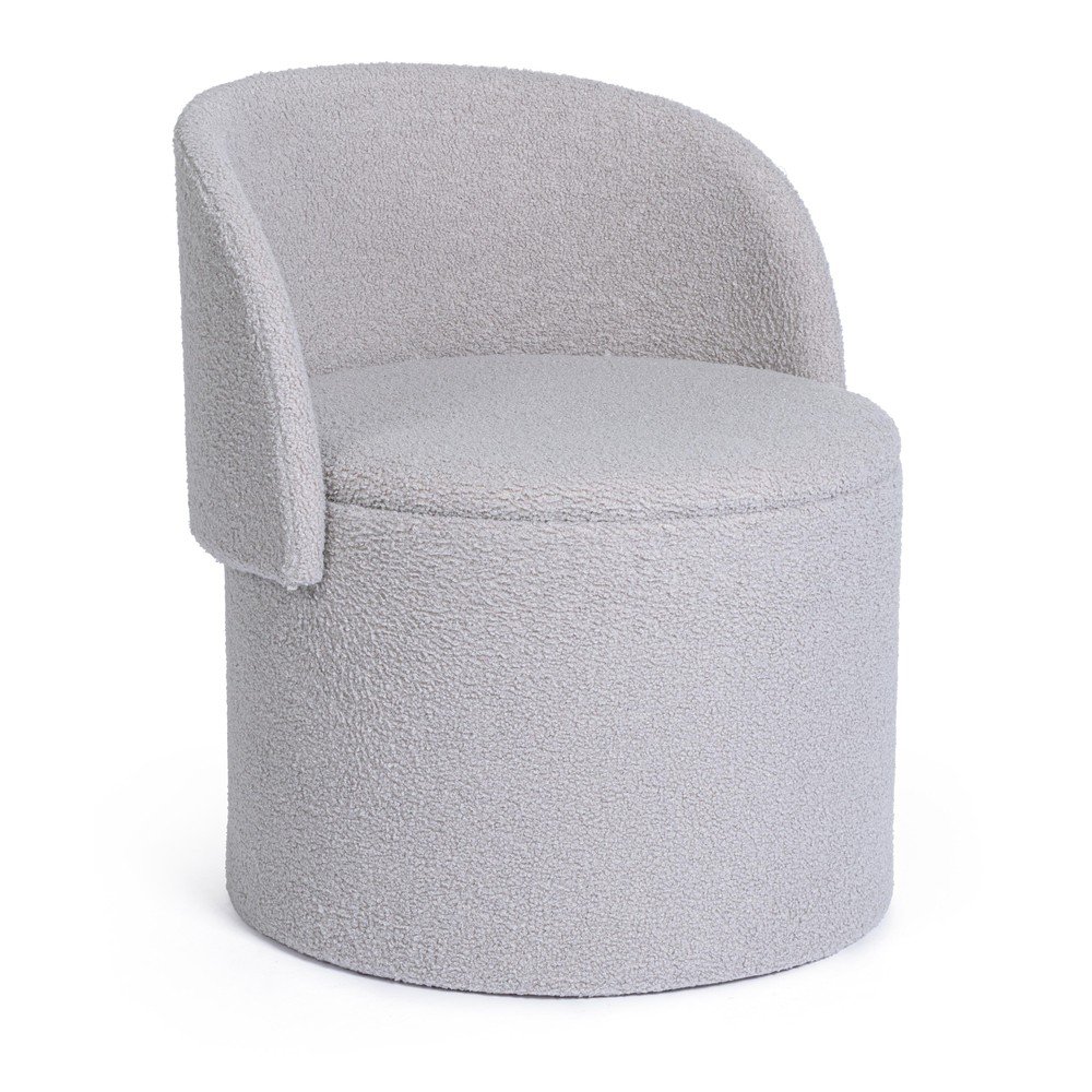 Jasnoszary puf z materiału bouclé Anthea – Yes Everyday