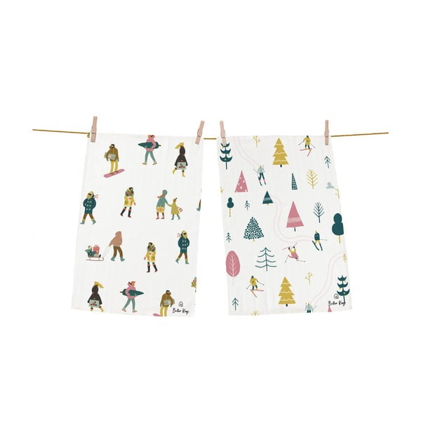 Bawełniane ścierki zestaw 2 szt. 50x70 cm Holiday Mood – Butter Kings