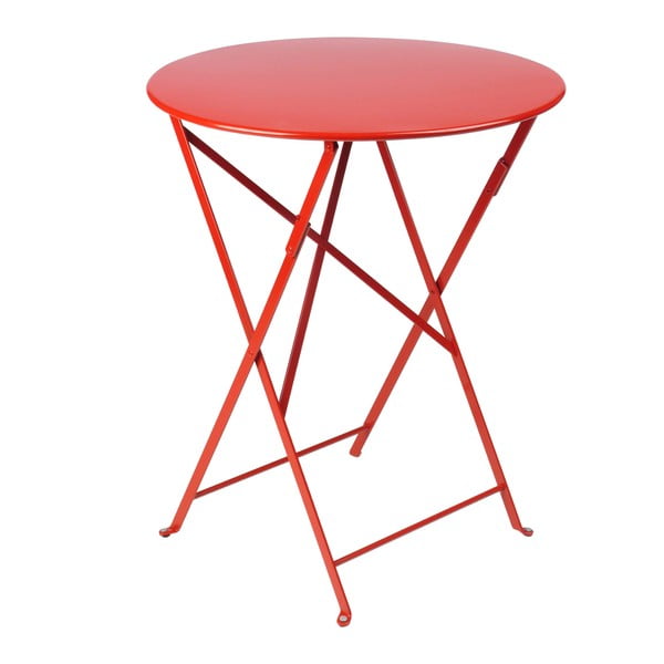 Czerwony składany stół metalowy Fermob Bistro