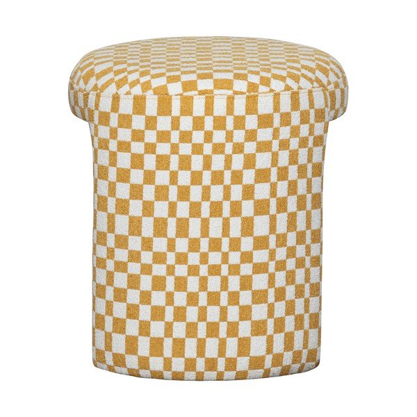 Żółty tapicerowany stołek Charlie – WOOOD-image-2