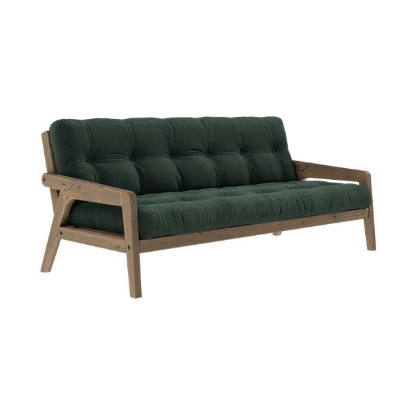 Zielona sztruksowa rozkładana sofa 204 cm Grab – Karup Design-image-3
