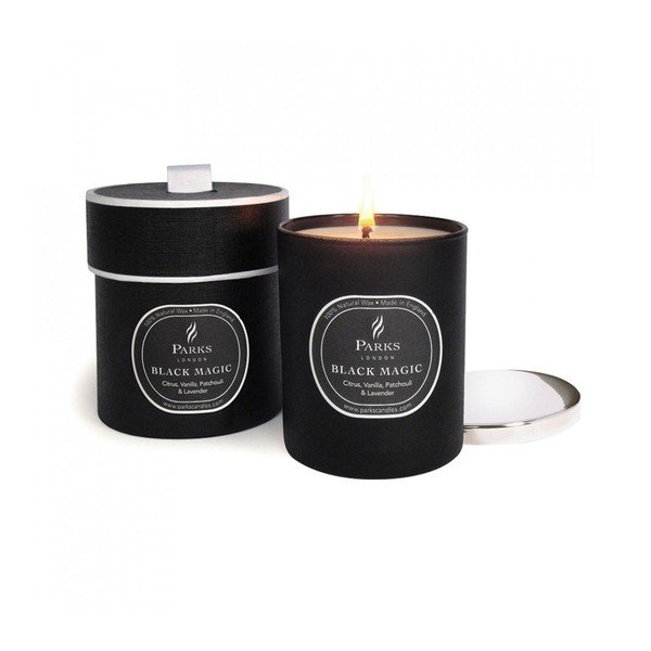 Świeczka o zapachu wanilii, paczuli i lawendy Parszt. Candles London Black Magic, 45 h-image-1