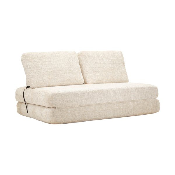 Biała rozkładana sofa z materiału bouclé 150 cm Faster – Mauro Ferretti-image-2