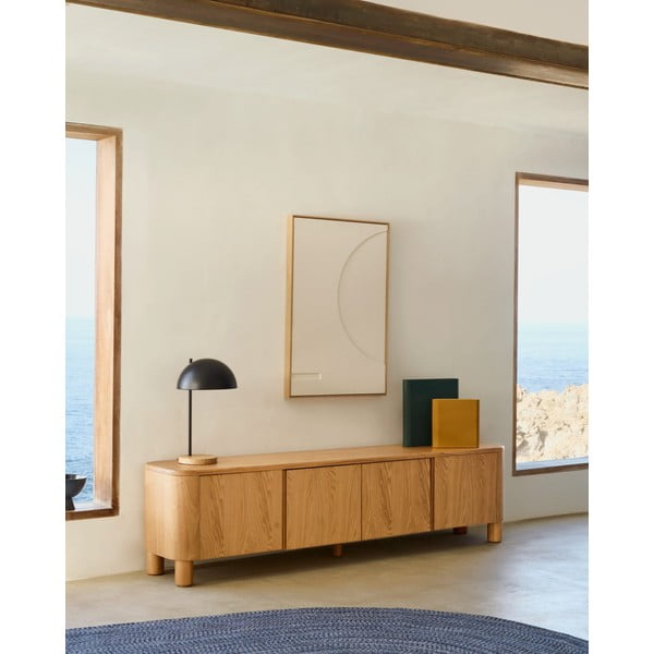 Szafka pod TV w dekorze jesionu w naturalnym kolorze 200x52x40 cm Salaya – Kave Home-image-1