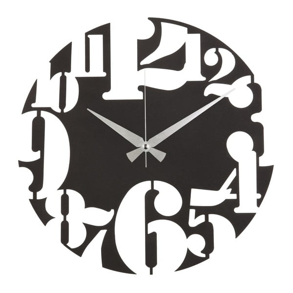 Metalowy zegar ścienny Numbers, ø 50 cm
