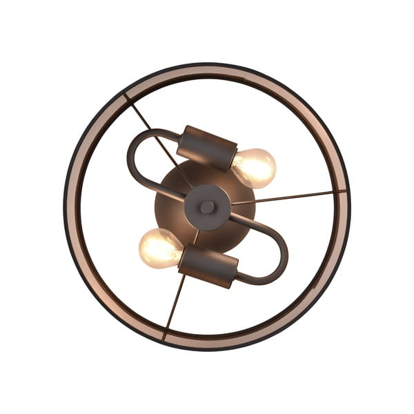 Czarno-brązowa lampa sufitowa ø 30 cm Davos – Reality-image-3