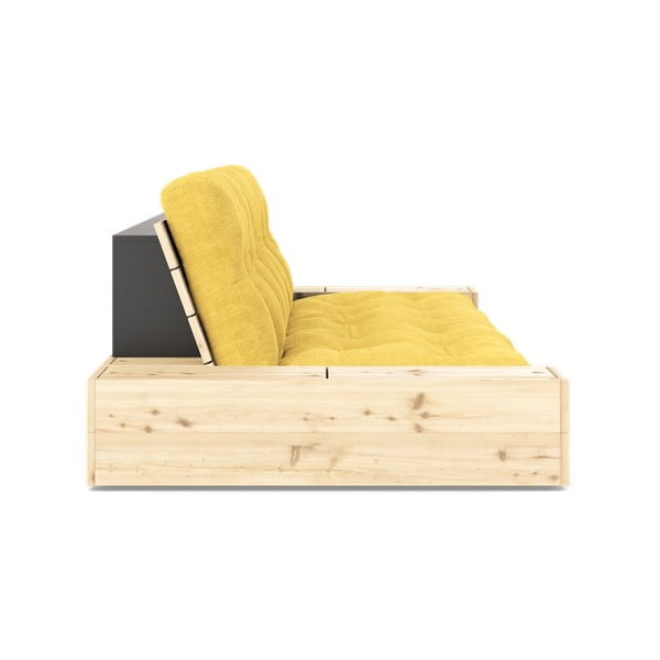 Żółta sztruksowa rozkładana sofa 244 cm Base – Karup Design-image-3