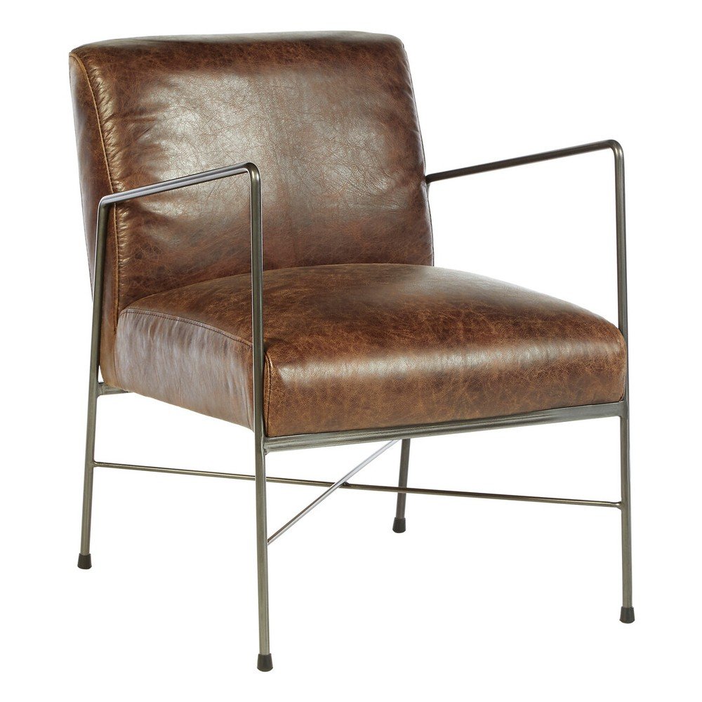 Brązowy skórzany fotel Hoxton – Premier Housewares