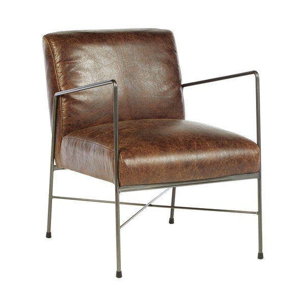 Brązowy skórzany fotel Hoxton – Premier Housewares
