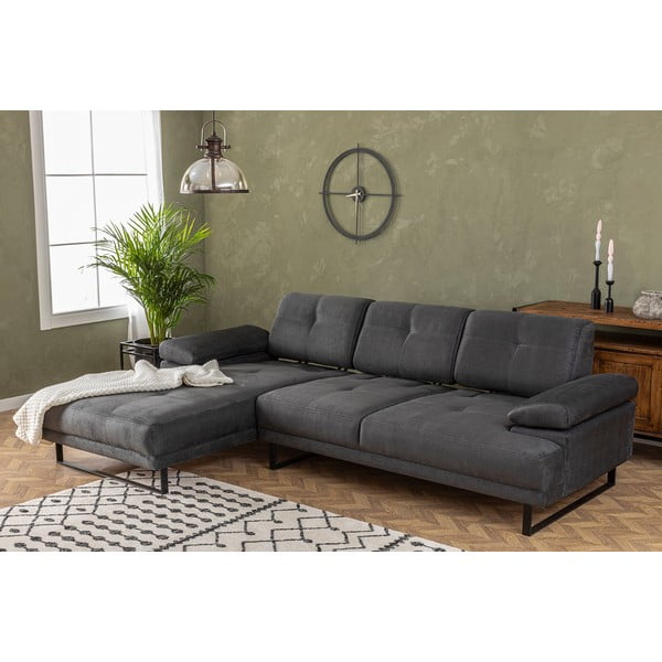 Ciemnoszara sofa narożna Artie Mustang, narożnik lewy-image-1