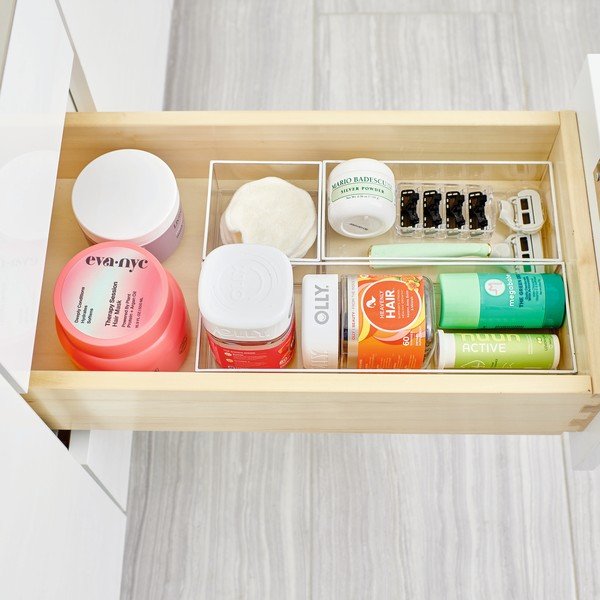 Organizery łazienkowe zestaw na kosmetyki 3 szt. z plastiku z recyklingu Stack & Slide – iDesign-image-4