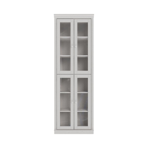 Biała witryna z litego drewna sosnowego 74x223x37 cm Anita – Støraa